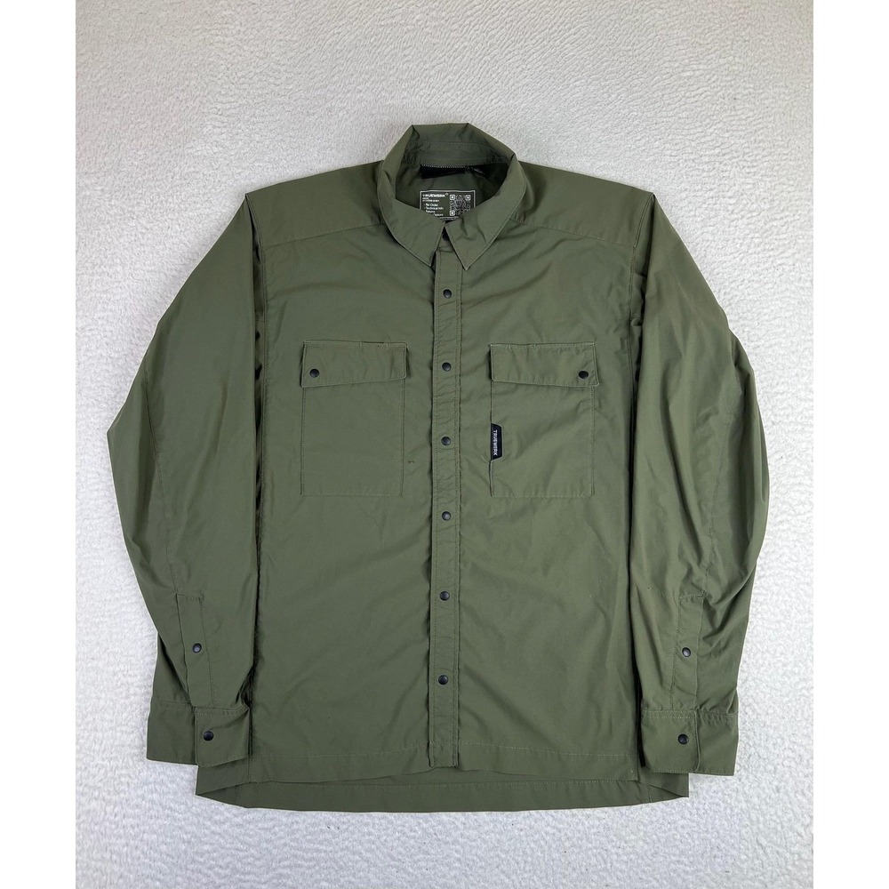 Truewerk LS Cloud Shirt Men's Medium Green Snap Button Long Sleeve Workwear
